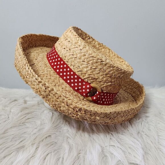 Nine West paper hat women's sun 🌞 vacation beach 🏖 one size - Picture 1 of 4